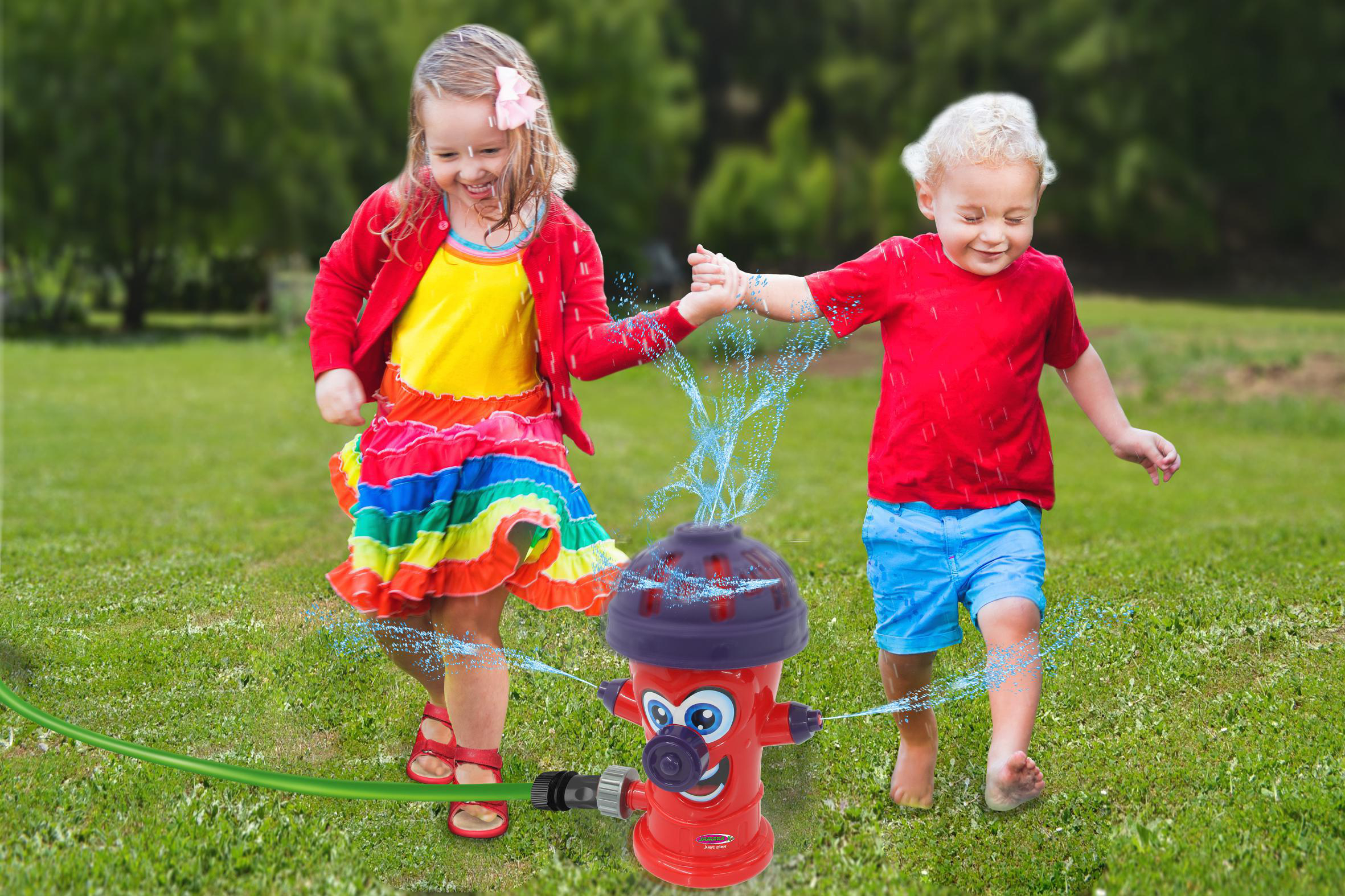 JAMARA Mc Fizz Wassersprinkler Hydrant Happy Wasserspielzeug Rot/Lila