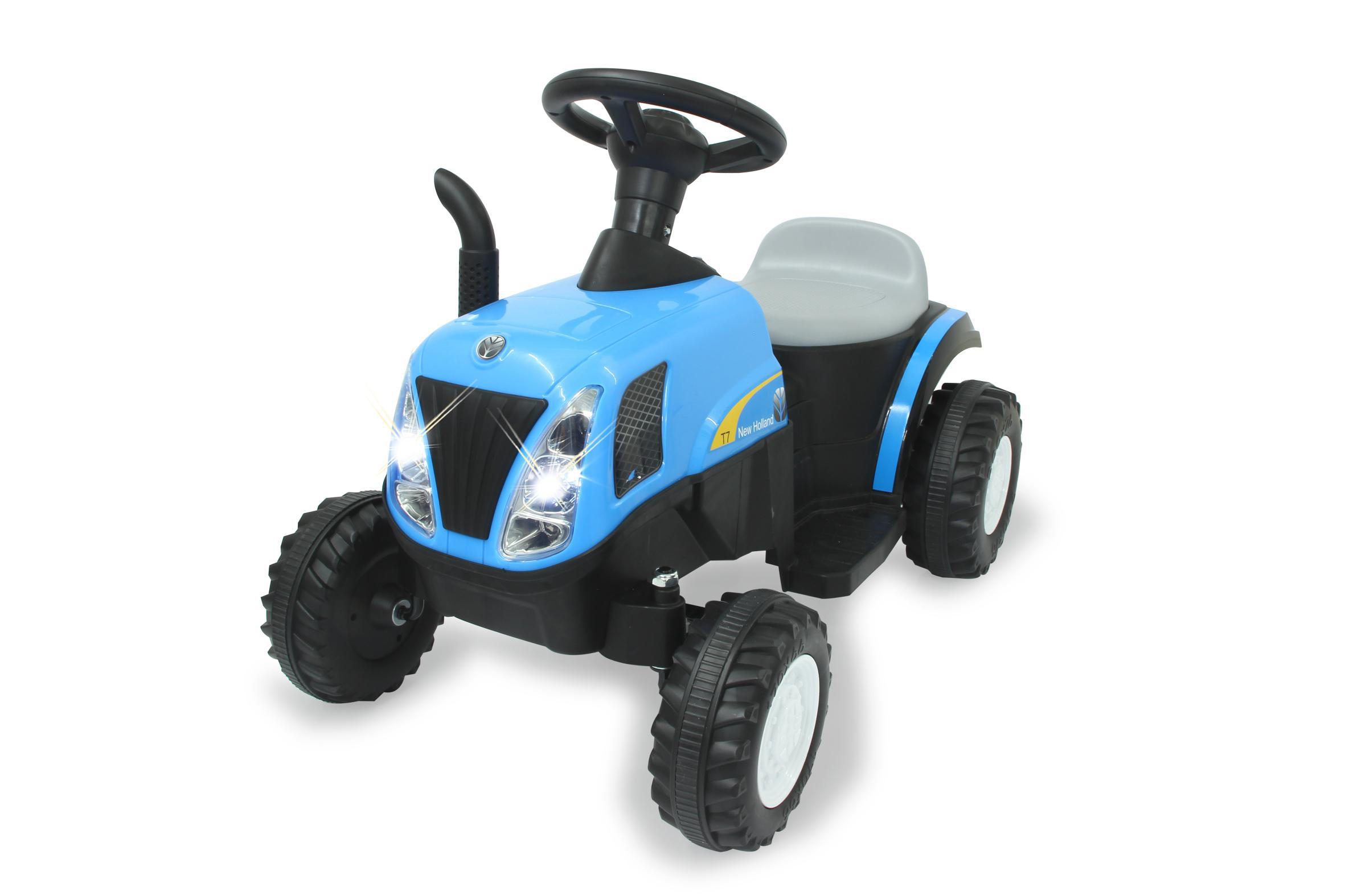 JAMARA Ride-on Traktor mit Blau New Holland Anhänger Kinderfahrzeug