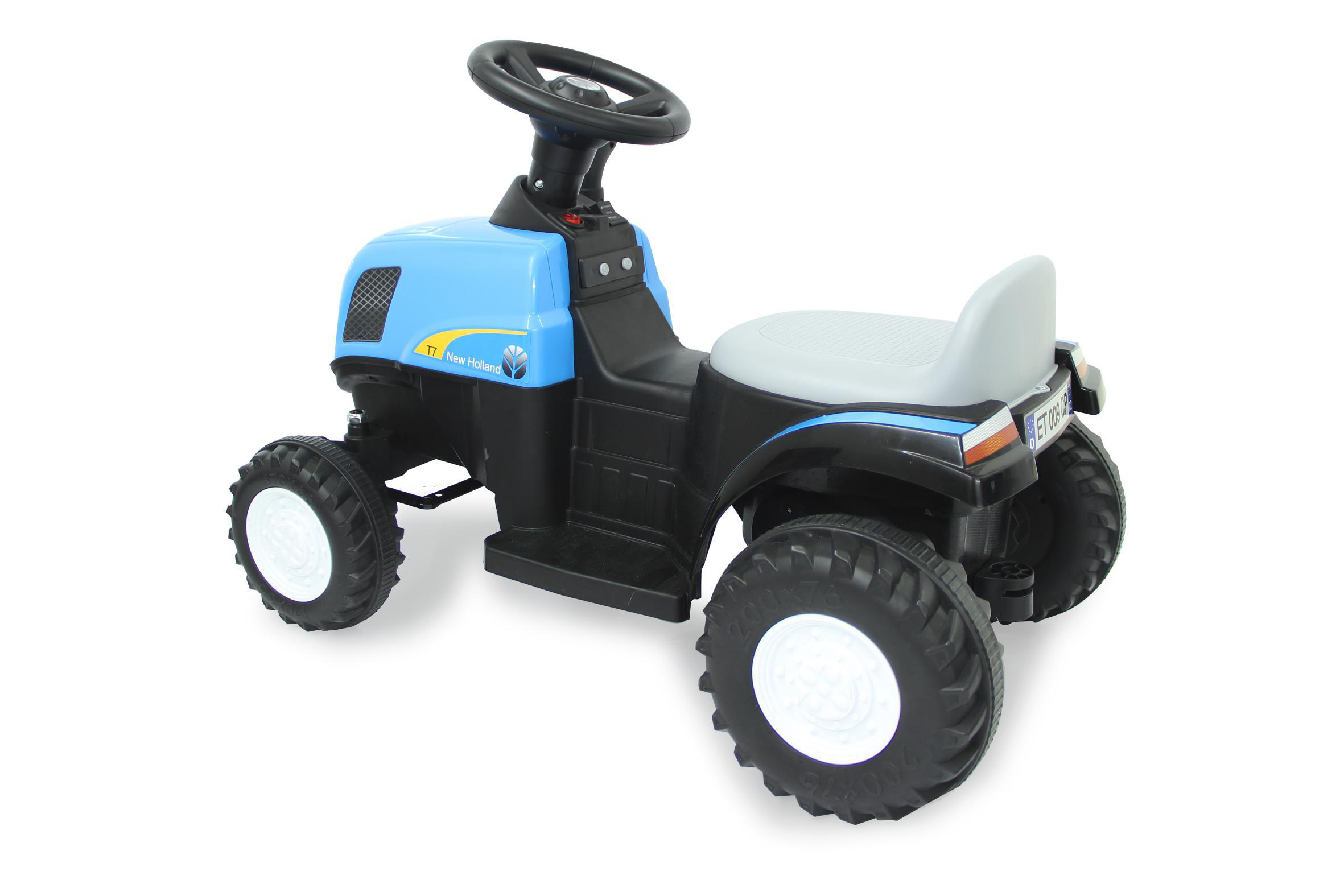 JAMARA Ride-on Traktor New Holland mit Anhänger Kinderfahrzeug Blau
