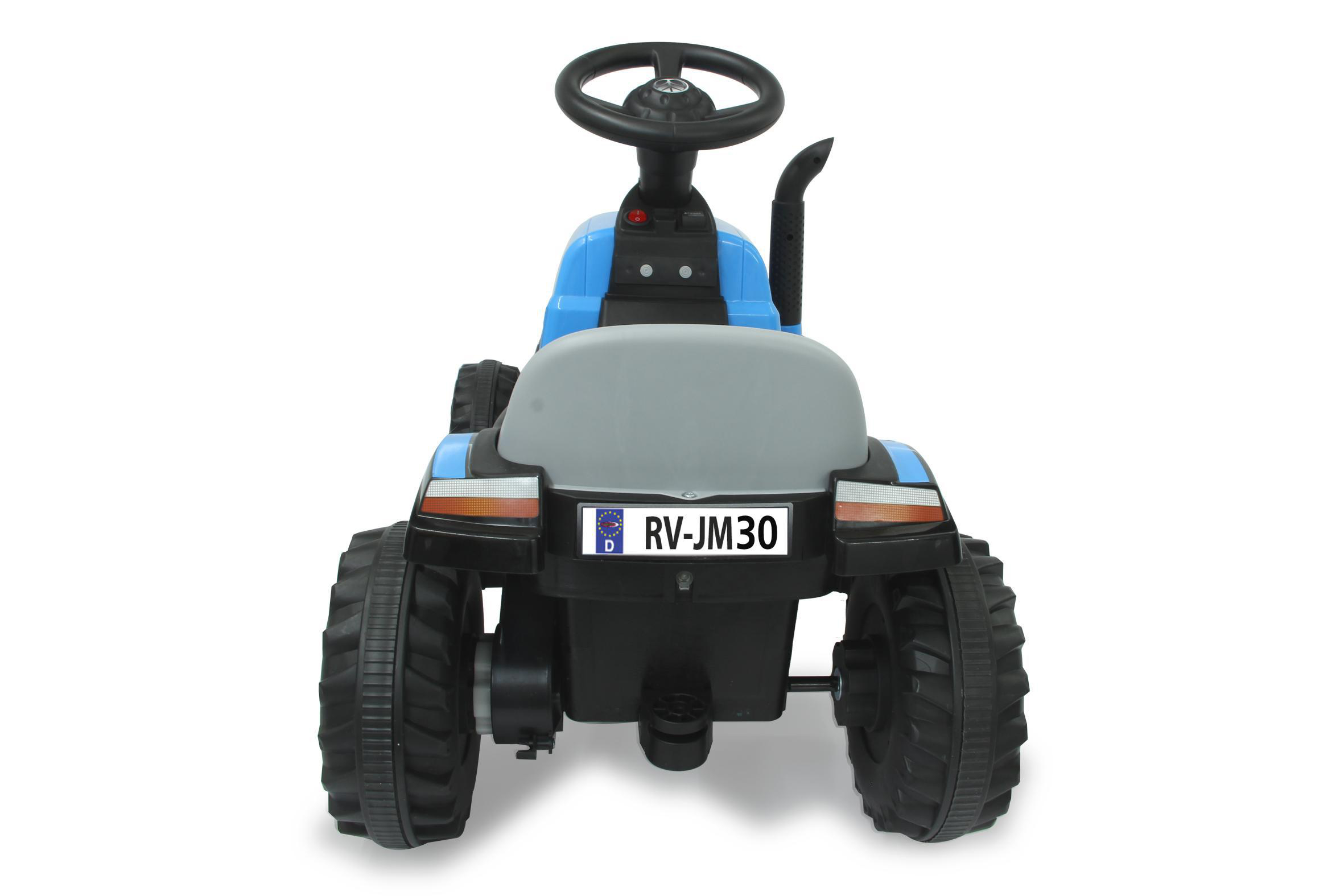 JAMARA Ride-on Traktor New Holland mit Anhänger Kinderfahrzeug Blau