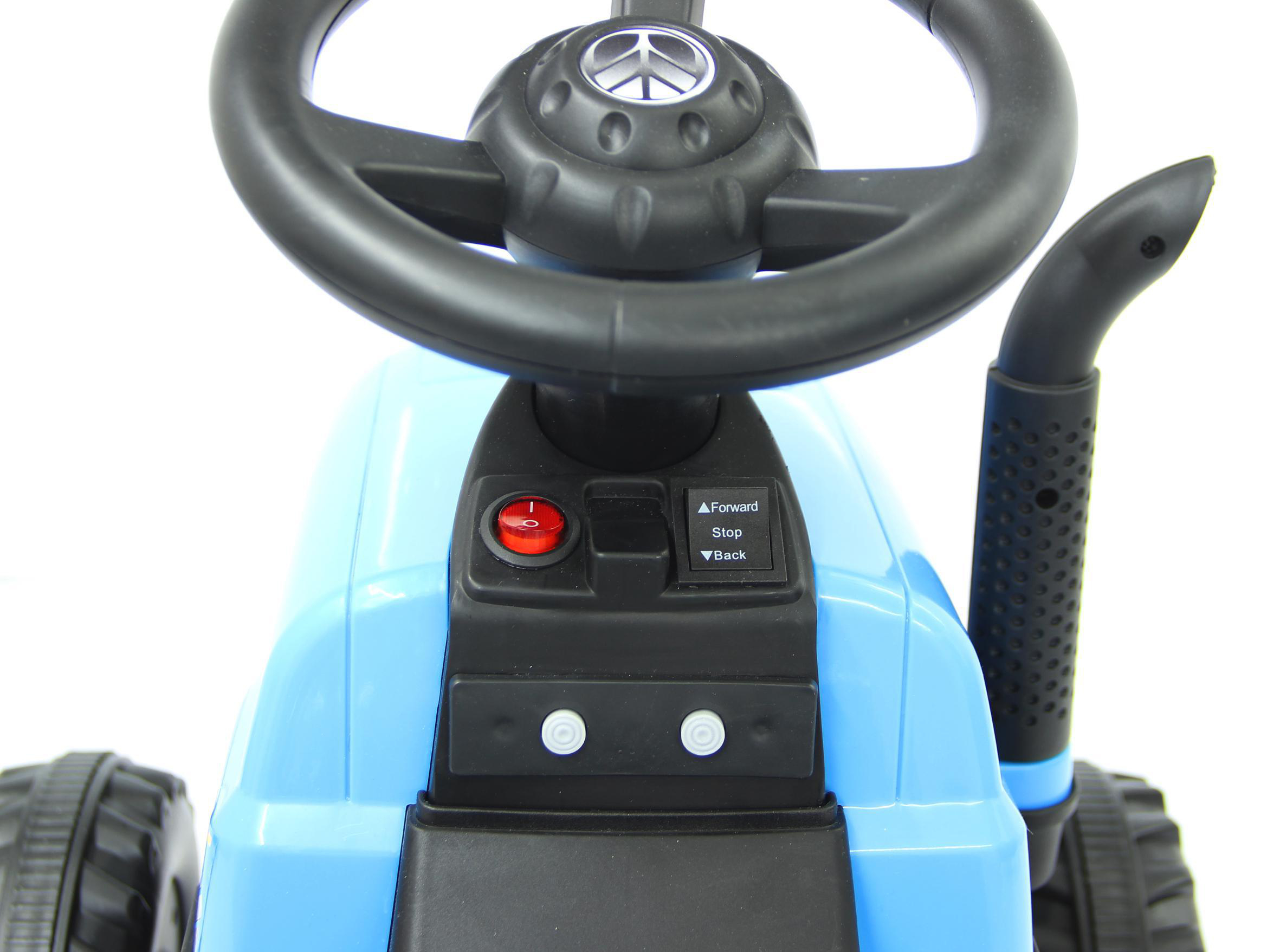 JAMARA Ride-on Traktor New Holland mit Anhänger Kinderfahrzeug Blau