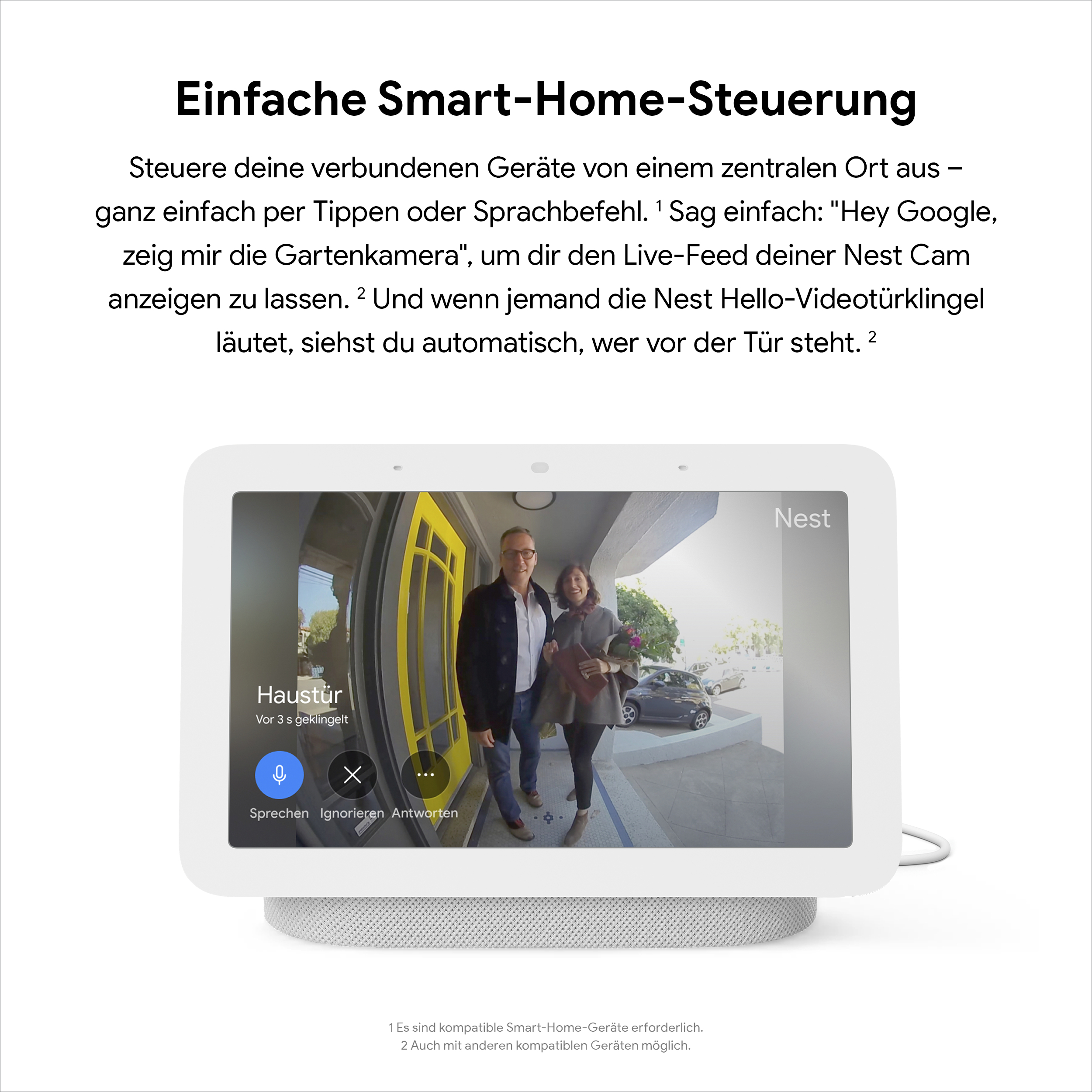 GOOGLE Nest Hub (2. Generation) Smart Display, Kreide