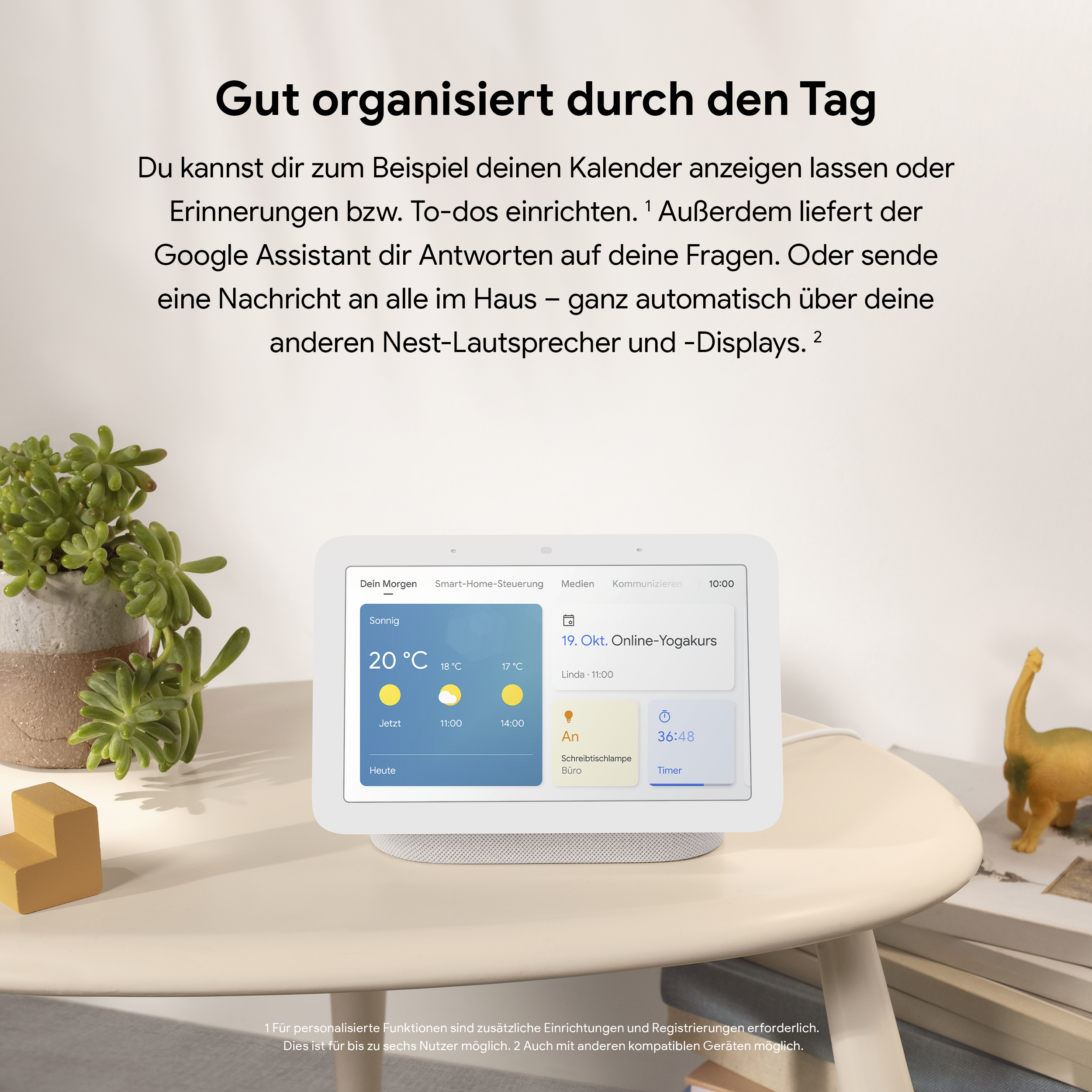 GOOGLE Nest Hub (2. Generation) Smart Display, Kreide