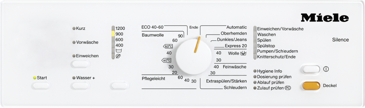 MIELE WW630 WCS Waschmaschine (6,0 kg, 1200 U/Min., C, Flusenfilter Fremdkörperfilter)