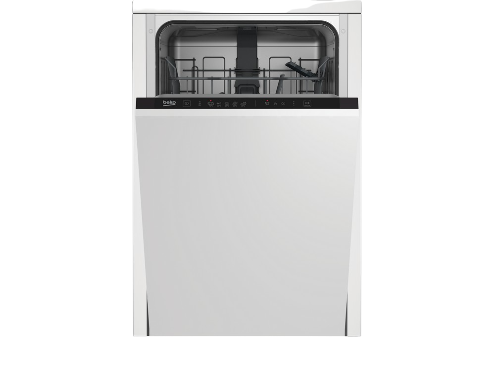 Lavavajillas - Beko DIS35023, 11.9 l, 10 servicios, 5 programas, 45 cm, Integrable, Blanco