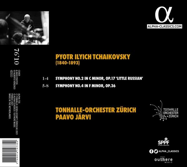 Pochette de CD avec le texte de Piotr Ilitch Tchaïkovski. Le titre de l'album est Symphonie n° 2 en do mineur, Op. 17.
