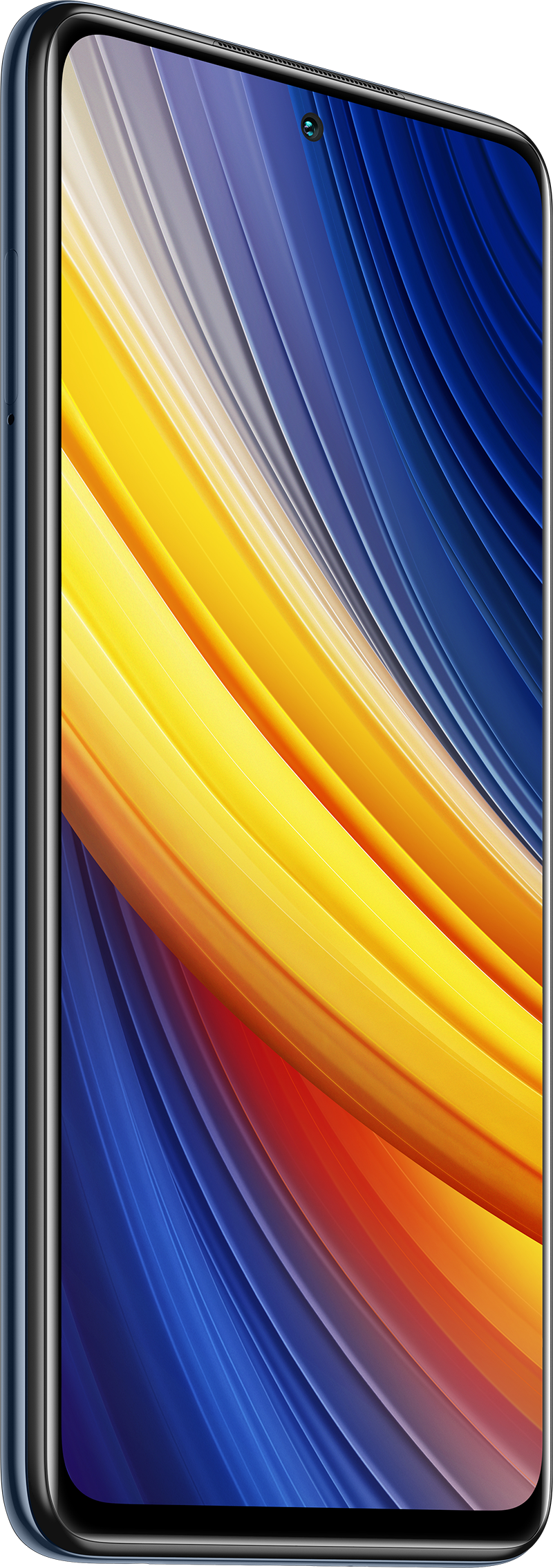 Ein Smartphone mit einem bunten, abstrakten Hintergrund.