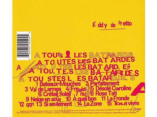 Eddy De Pretto - A Tous Les Batards CD