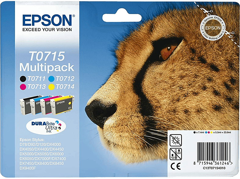 EPSON T0715 tintapatron multipack 4 szín (C13T07154012)