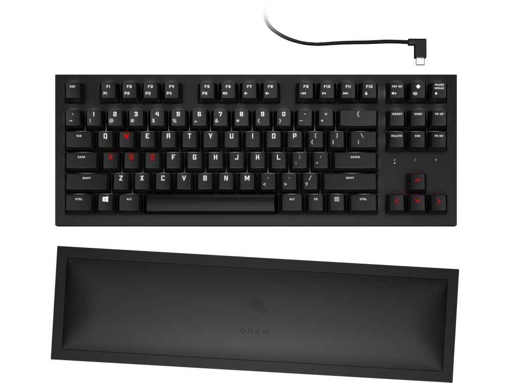 Teclado gaming - OMEN Spacer TKL, LED, USB, ZeroLag, Negro