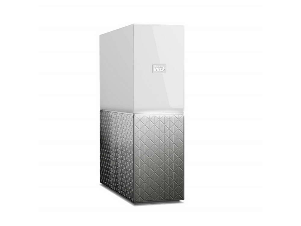 Disco duro externo WD My Cloud Home blanco y gris.