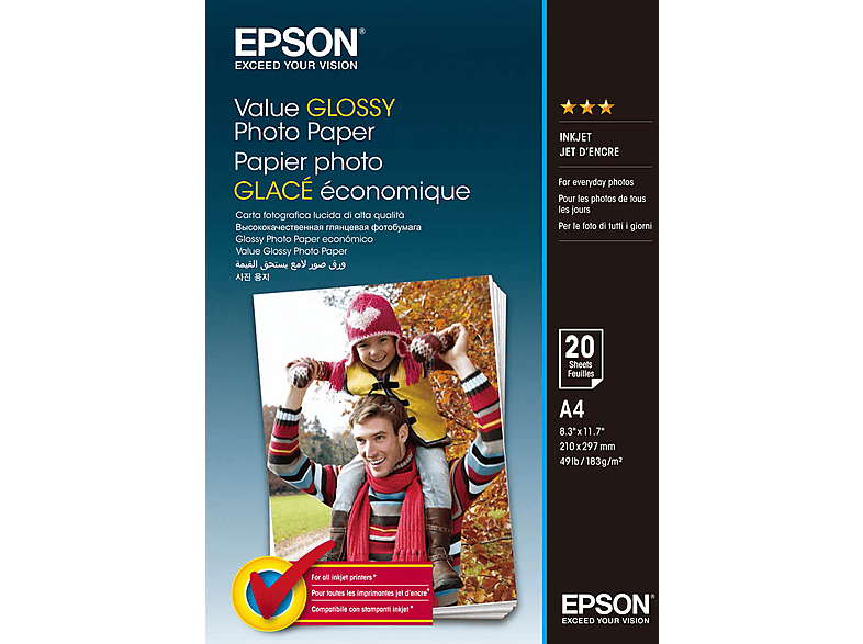 EPSON A/4 fényes fotópapír 20 lap (C13S400035)