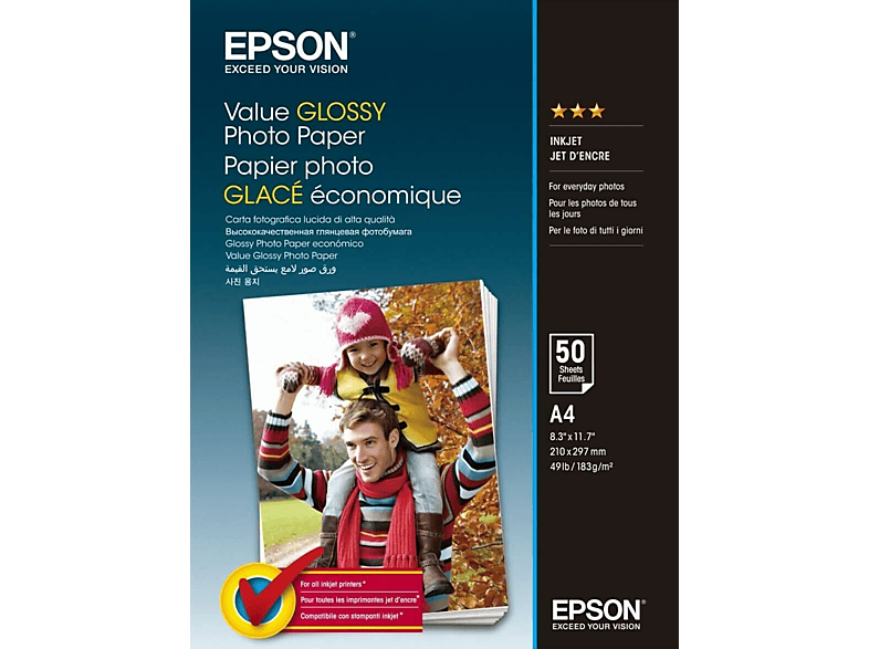 EPSON A/4 fényes fotópapír 50 lap (C13S400036)