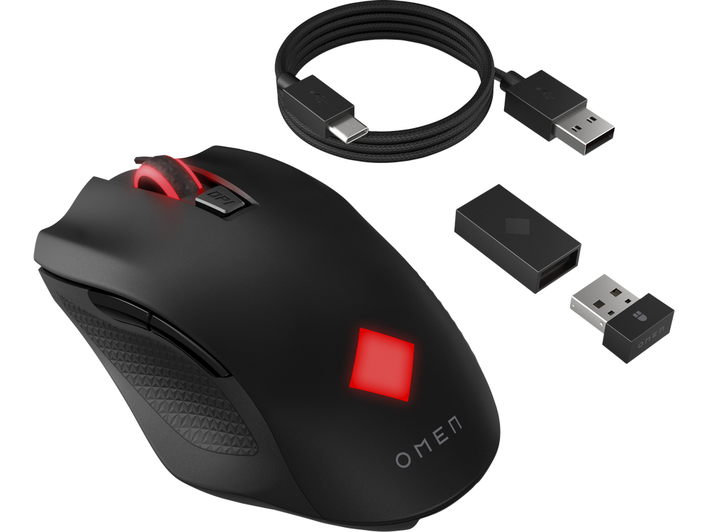 Ratón gaming - HP OMEN Vector, 16000 ppp, Warp Wireless, Negro