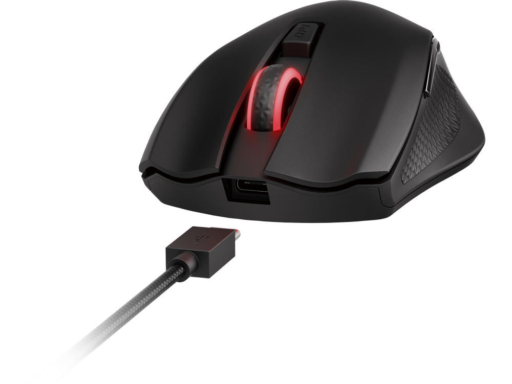 Ratón gaming - HP OMEN Vector, 16000 ppp, Warp Wireless, Negro