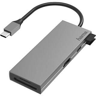 Hub - Hama 00200110, De conector USB-C a enchufe 2x USB-A/USB-C/HDMI™/SD/microSD, Hasta 5 Gbit/s, Negro