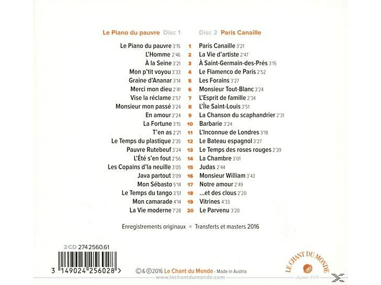 Thumbnail - Leo Ferré - Le Piano Du Pauvre (CD)