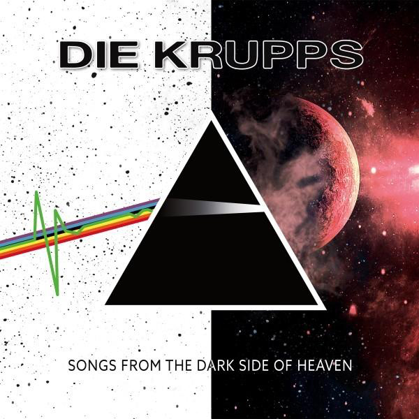 Albumcover, Die Krupps, mit Dreieck, Regenbogen und Weltraumhintergrund.