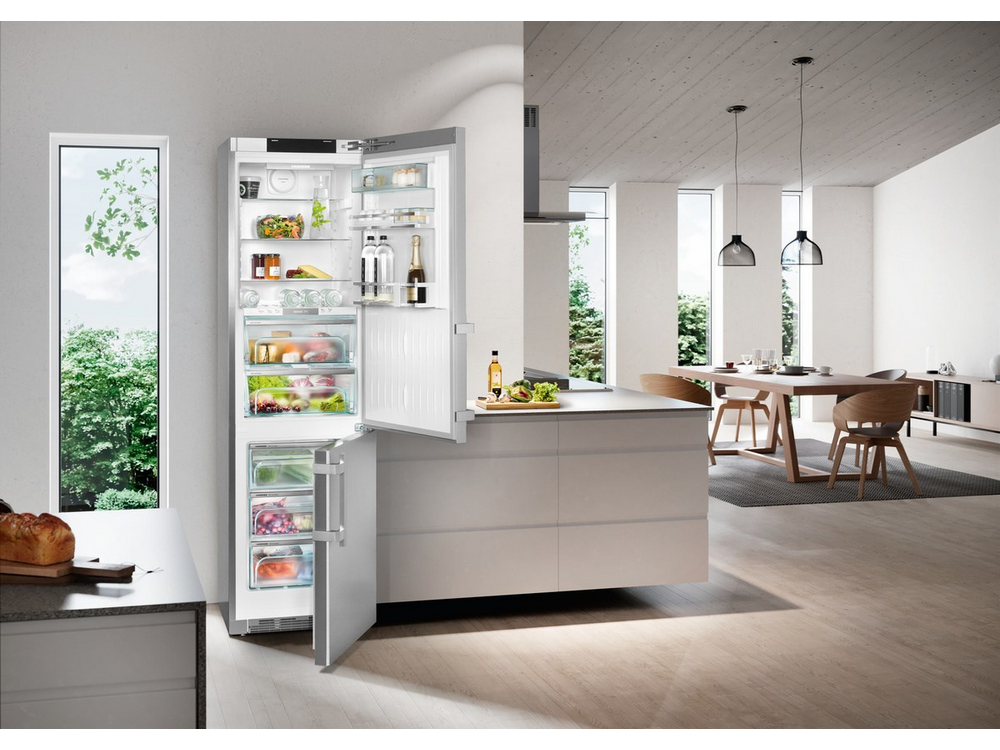 Frigorífico combi - Liebherr CBNies 4878, 351 l, No Frost, BioFresh, Pantalla táctil 7" TFT, 201 cm, Inox