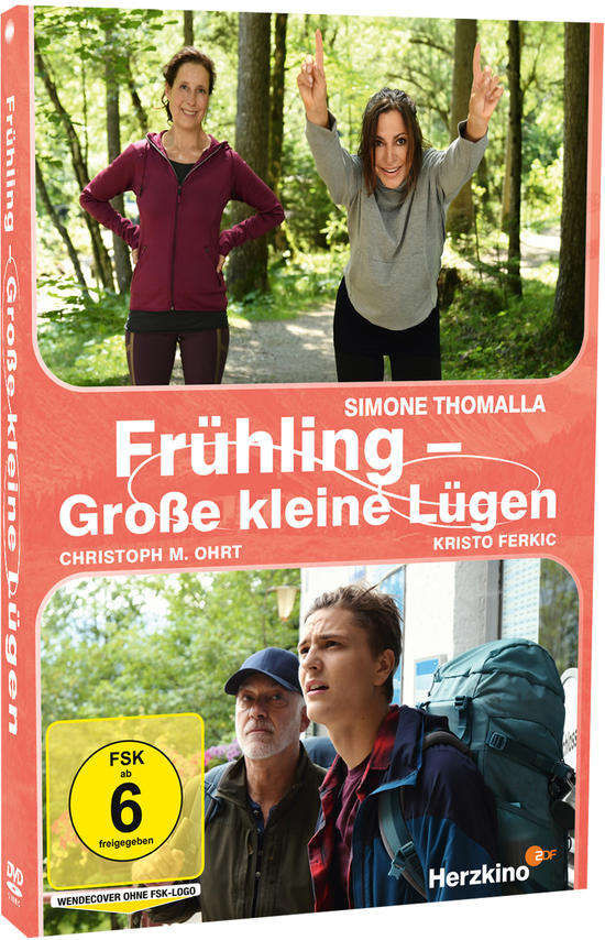 DVD-Cover: Zwei Frauen stehen in einem Park, Text sagt 'Frühling' und 'Grosse kleine Lügen'.