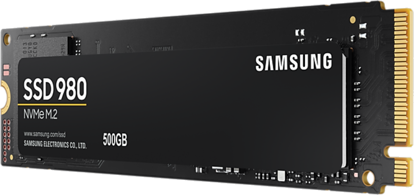 Fekete SSD "SSD980" és "SAMSUNG" felirattal.