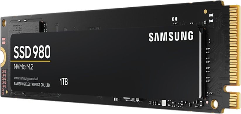 Fekete Samsung SSD 980 NVMe M.2 1TB.