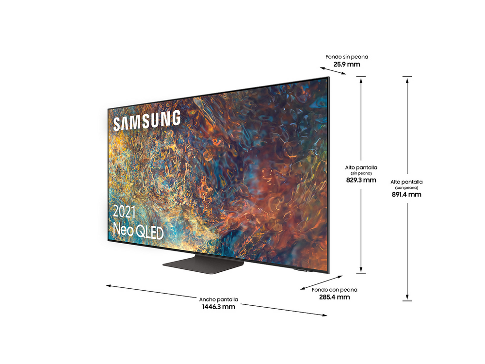 TV QLED 65" - Samsung QE65QN95AATXXC, Neo QLED 4K IA, HDR 2000, Smart TV, OTS+, Carbón