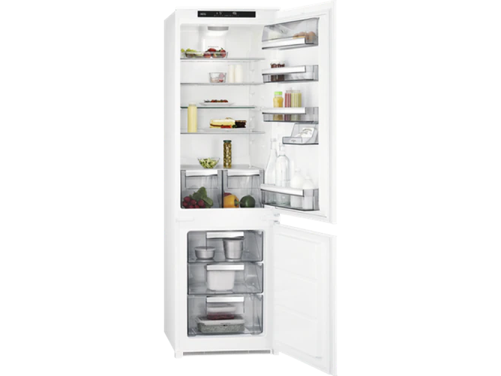 Frigorífico combi - AEG SCK818E3FS, Integrable, 265 l, Estático, ColdSense, DynamicAir, 177 cm, Blanco