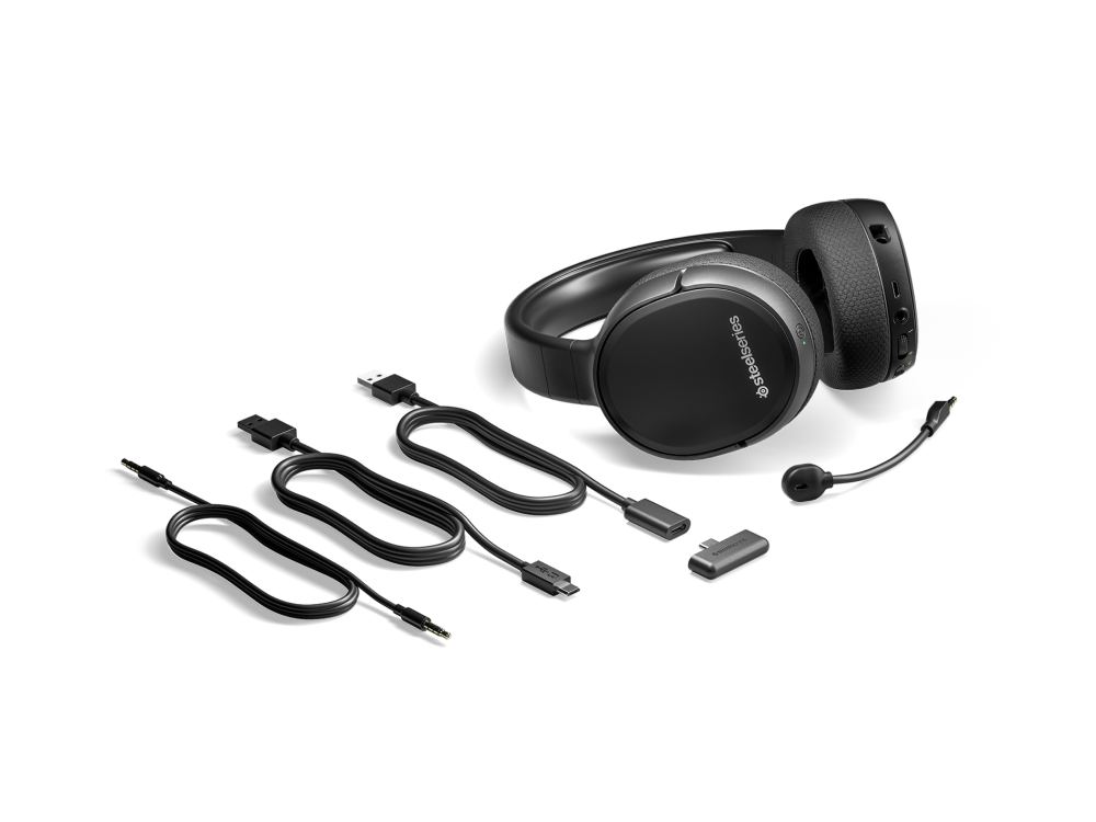 Auriculares gaming - SteelSeries Arctis 1 Wireless, 2.4 Ghz, Con diadema, Con micrófono, Negro