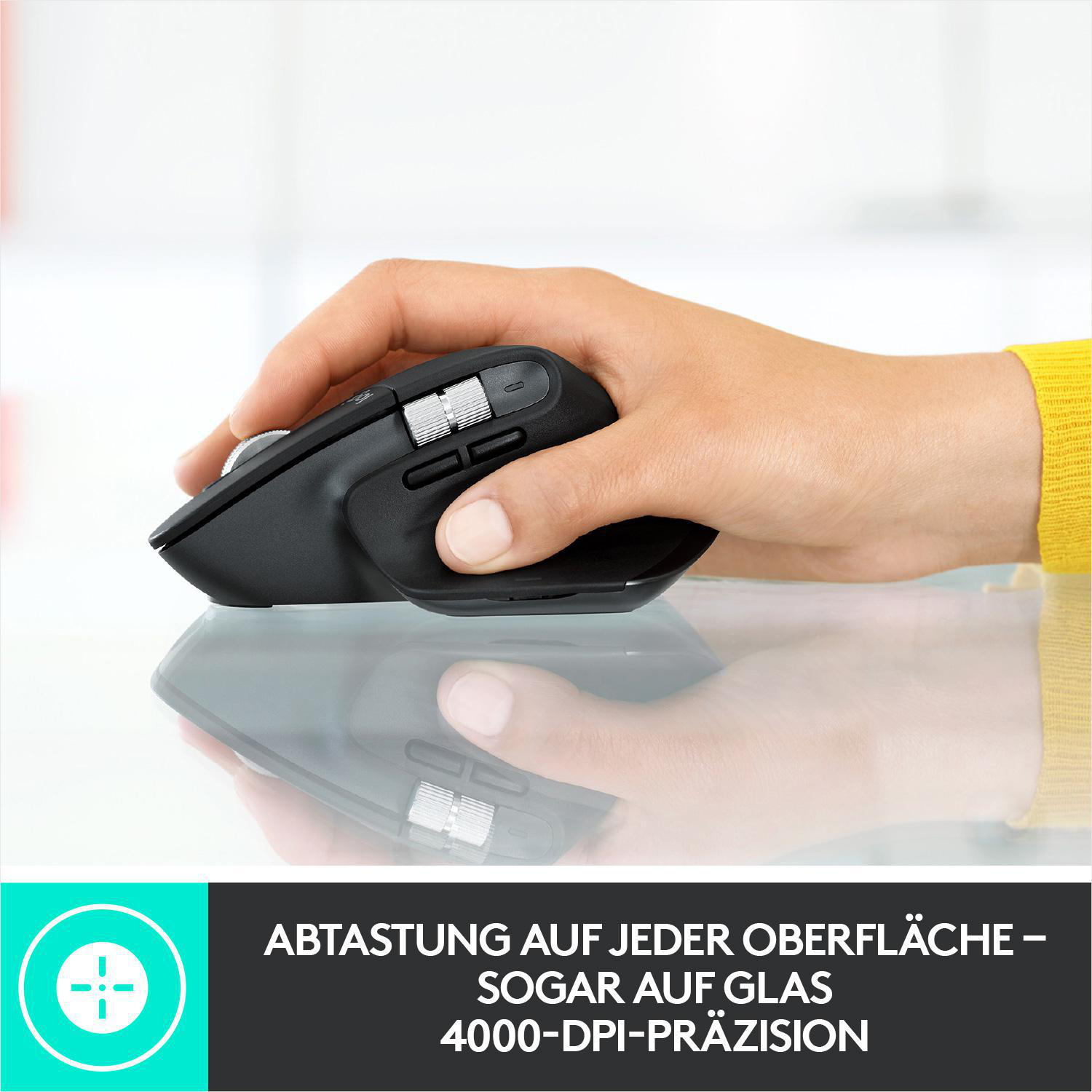 LOGITECH MX Master 3 kabellose Bluetooth Maus, Graphite