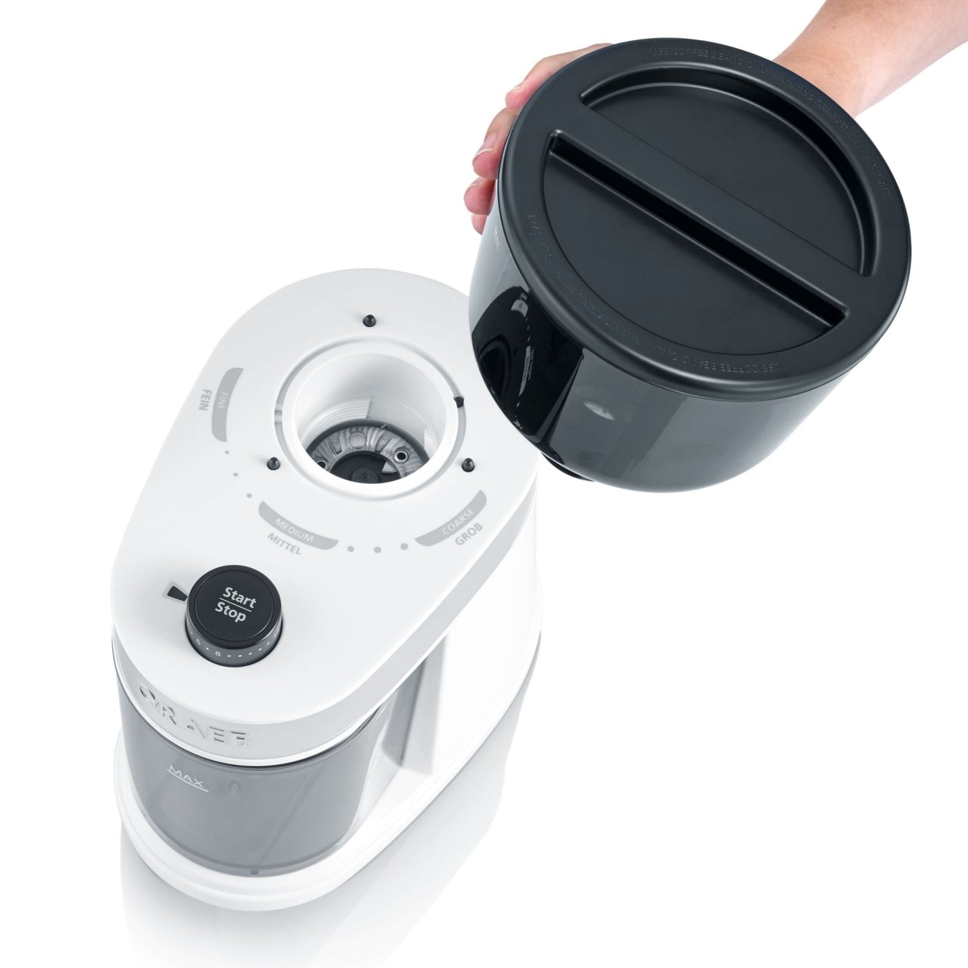 GRAEF ES401-Set Espressomaschine salita inkl. Kaffeemühle Weiß Espressomaschine (Weiß, 1400 Watt, 15 bar)