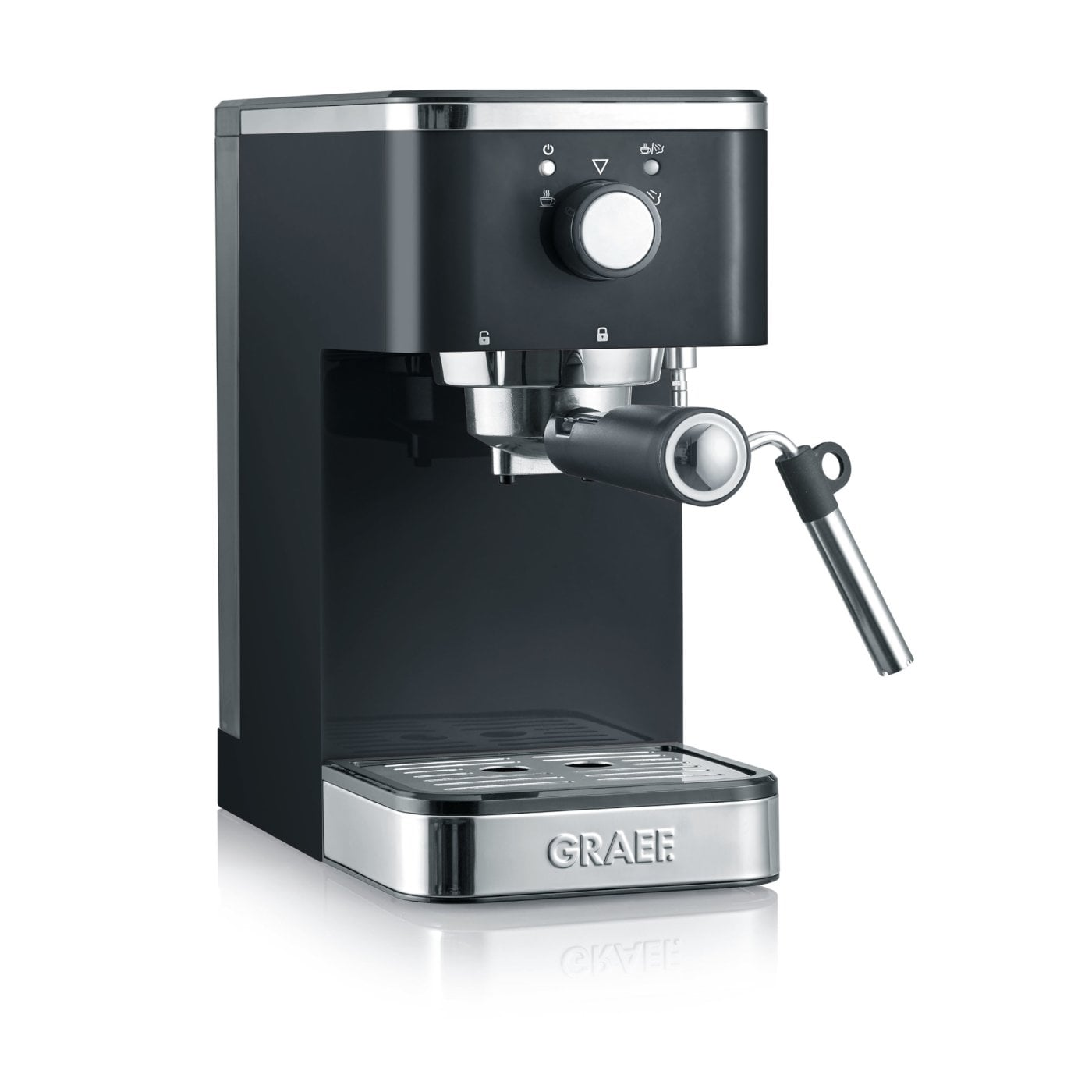 GRAEF ES402-Set Espressomaschine salita inkl. Kaffeemühle Schwarz Espressomaschine (Schwarz, 1400 Watt, 15 bar)