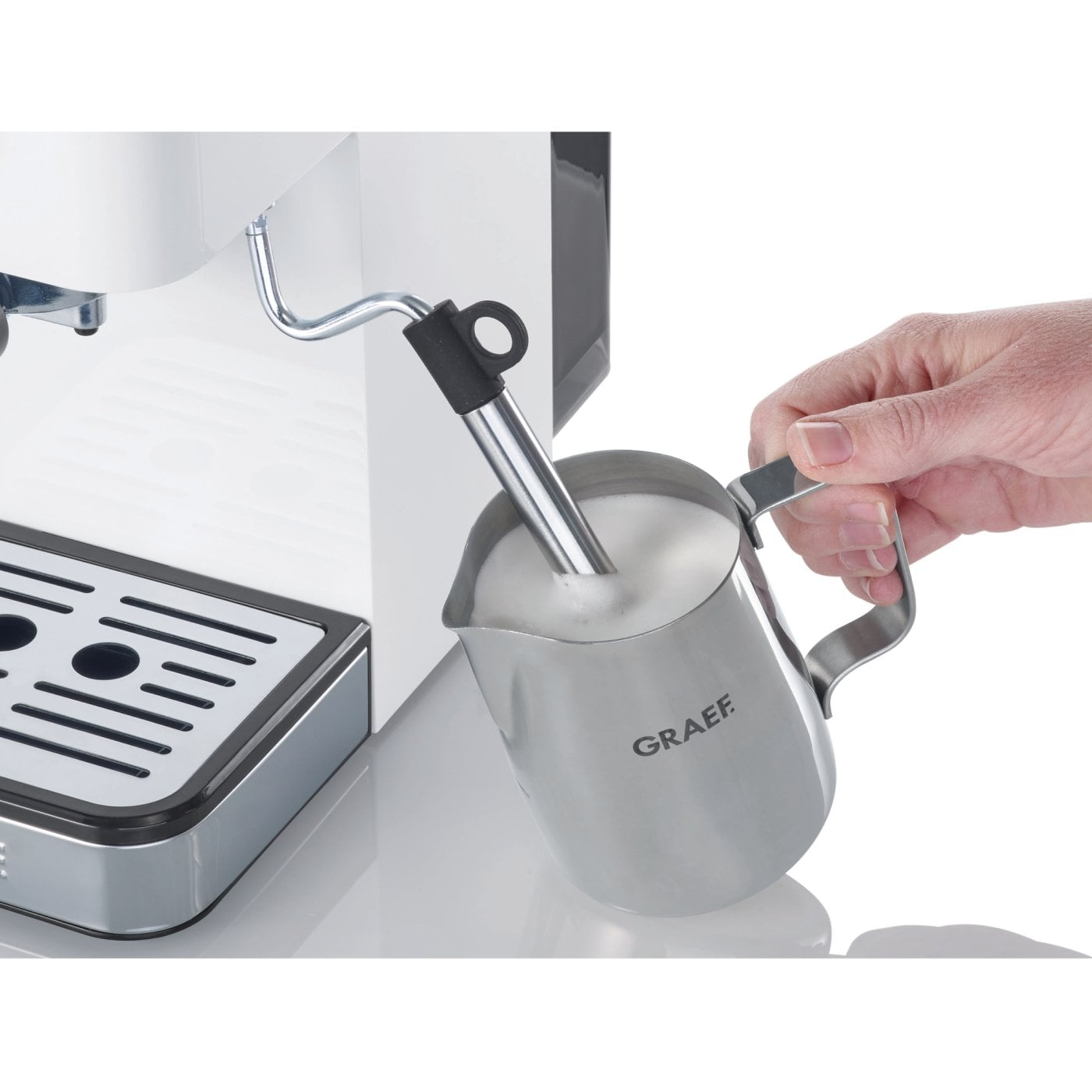 GRAEF ES401-Set Espressomaschine salita inkl. Kaffeemühle Weiß Espressomaschine (Weiß, 1400 Watt, 15 bar)