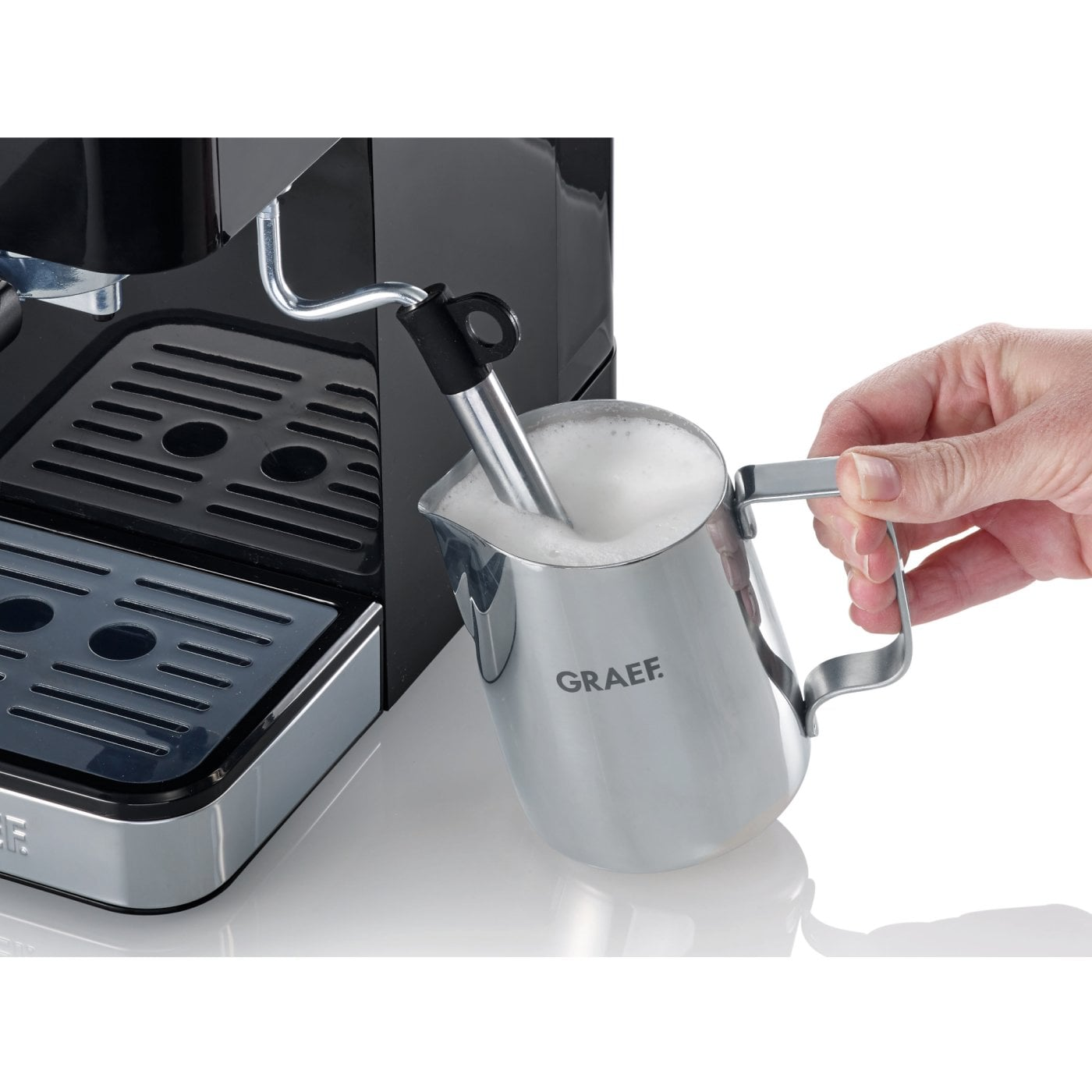 GRAEF ES402-Set Espressomaschine salita inkl. Kaffeemühle Schwarz Espressomaschine (Schwarz, 1400 Watt, 15 bar)