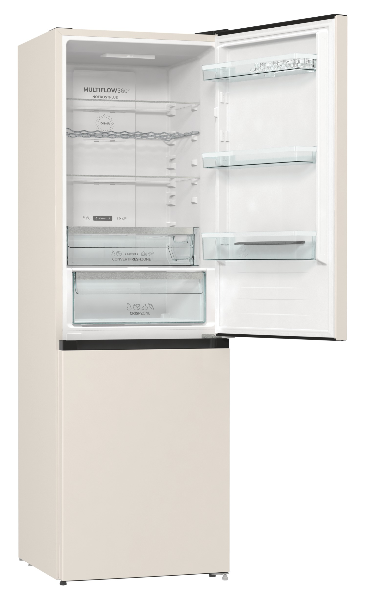 GORENJE NRK6192AC4 Kühl- Gefrierkombination (E, 300 l, 1850 mm hoch, Standgerät, No Frost (verminderte Eisbildung), Beige)