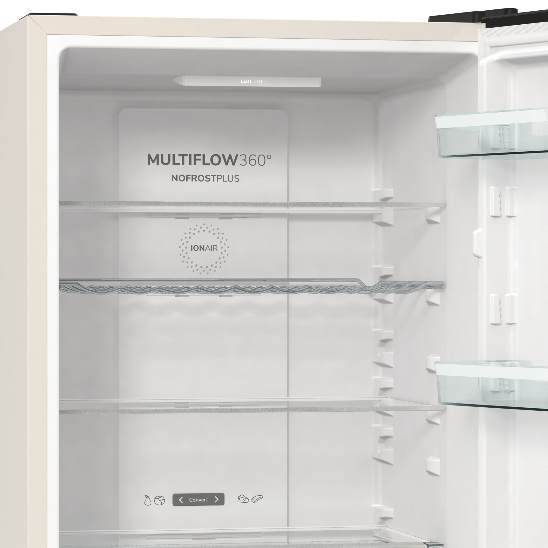 GORENJE NRK6192AC4 Kühl- Gefrierkombination (E, 300 l, 1850 mm hoch, Standgerät, No Frost (verminderte Eisbildung), Beige)