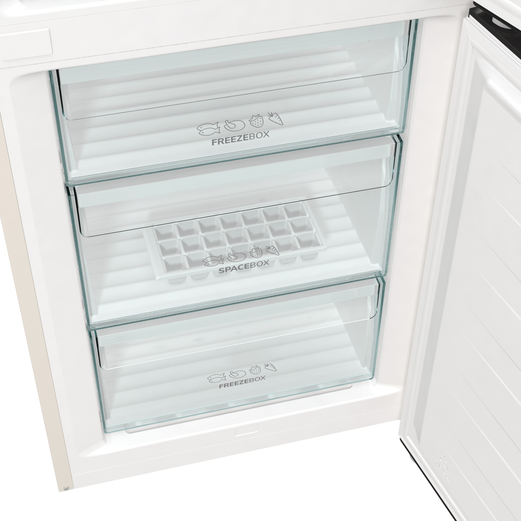 GORENJE NRK6192AC4 Kühl- Gefrierkombination (E, 300 l, 1850 mm hoch, Standgerät, No Frost (verminderte Eisbildung), Beige)