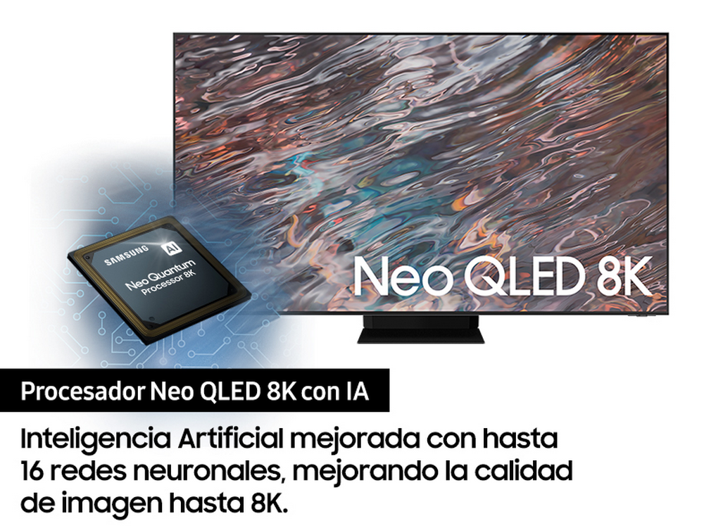 TV QLED 75" - Samsung QE75QN800ATXXC, Neo QLED 8K IA, Quantum Matrix Technology Pro, HDR2000, Negro