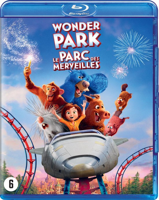 DVD-hoes, animatiefilm met kleurrijke personages en achtbaan.