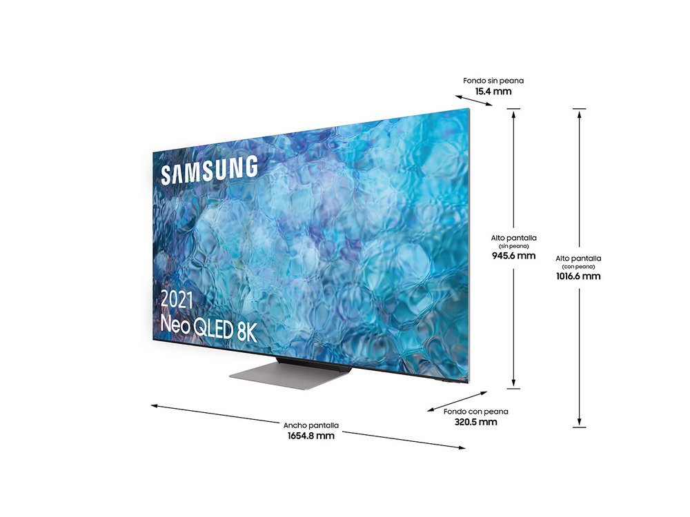 TV QLED 75" - Samsung QE75QN900ATXXC, Neo QLED 8K IA, Matrix Technology Pro, HDR 4000, Smart TV, Plata