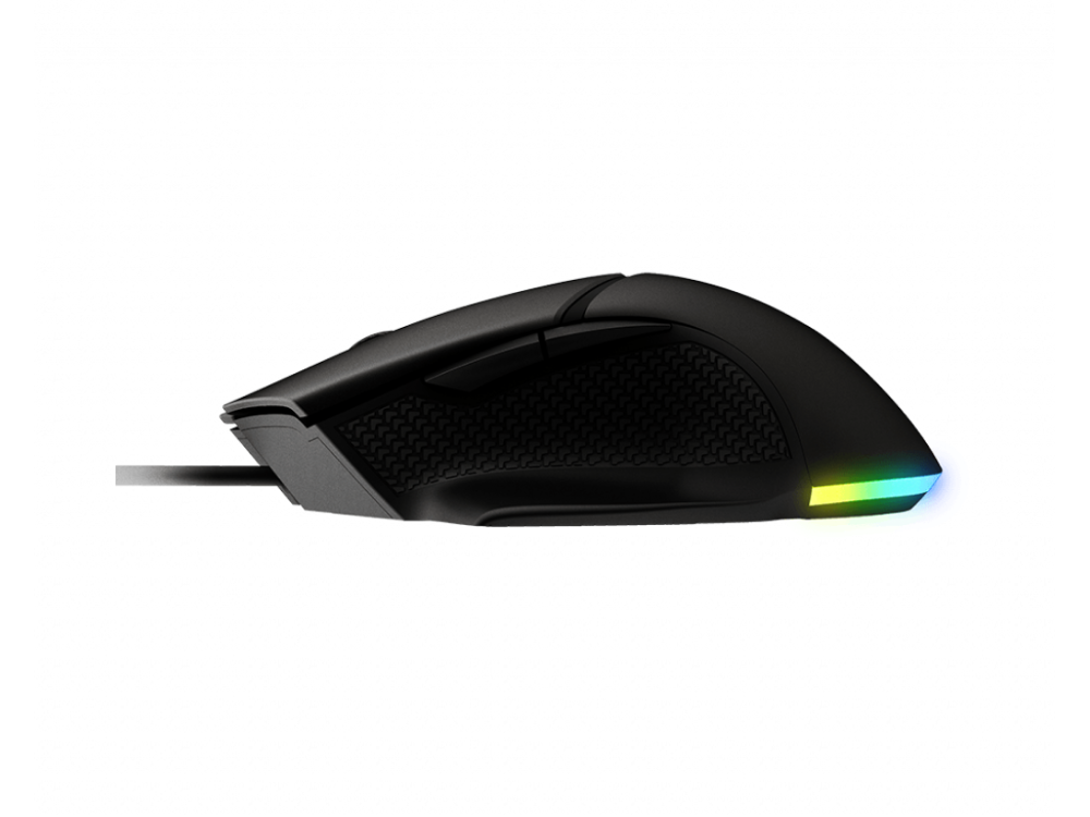 Ratón gaming - MSI Clutch GM20 Elite, Por cable, 2 m, 6400 ppp, Iluminación RGB, Negro