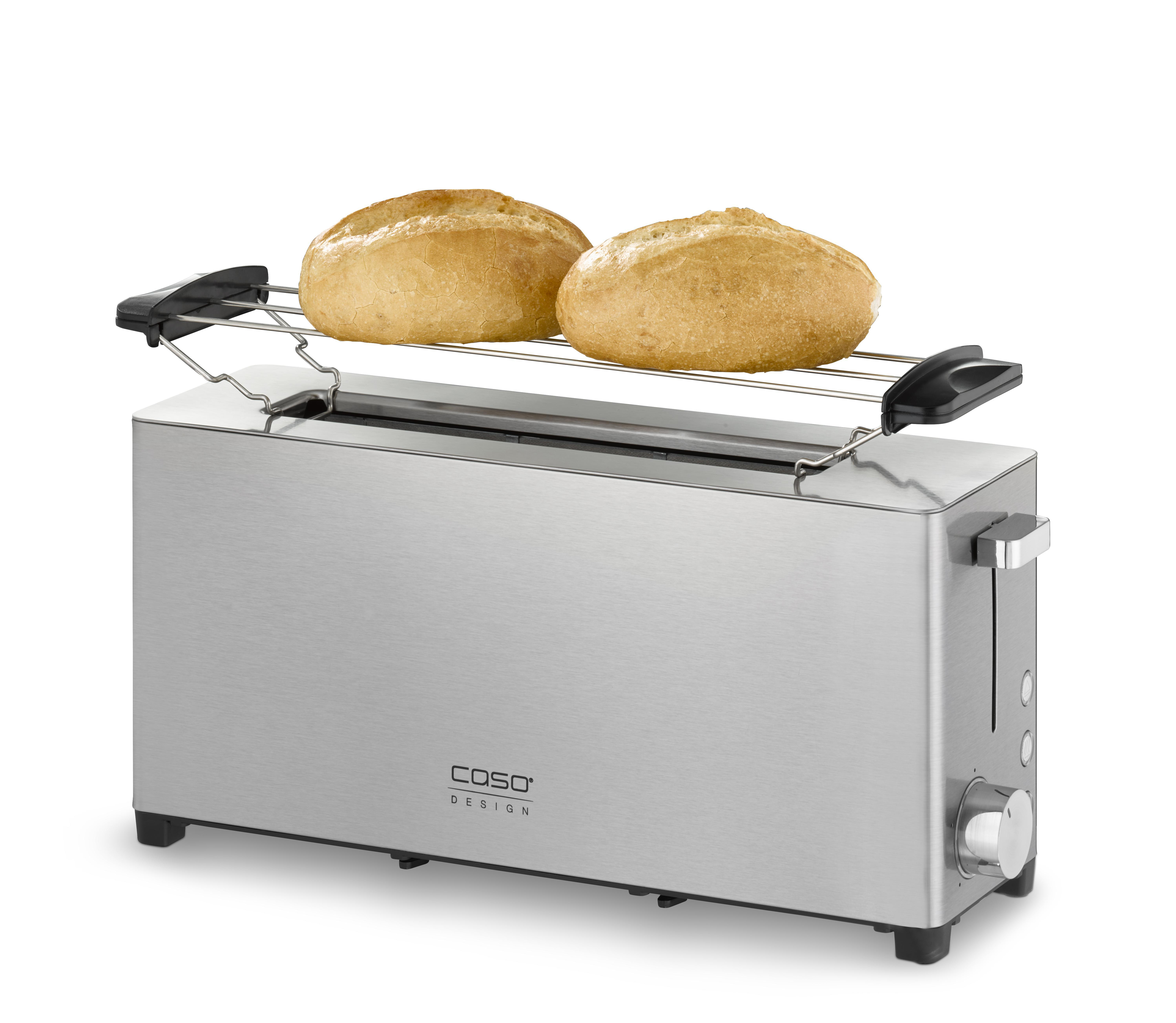 Watt, 1) Classico (1050 Silber T2 Schlitze: Toaster Design CASO