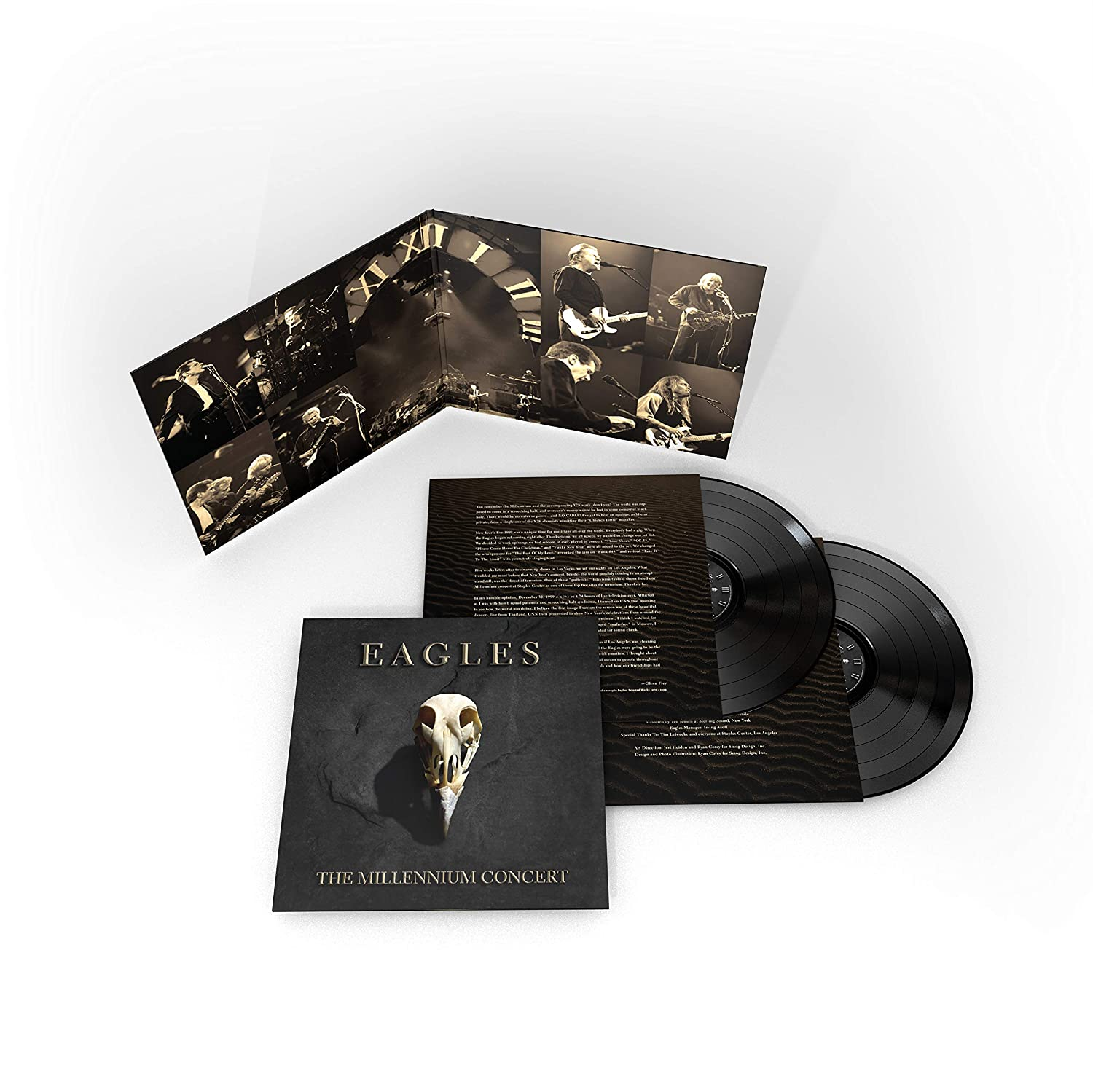 Vinyl lemez szett borítóval, mely egy koponyát és az Eagles zenekar nevét ábrázolja.