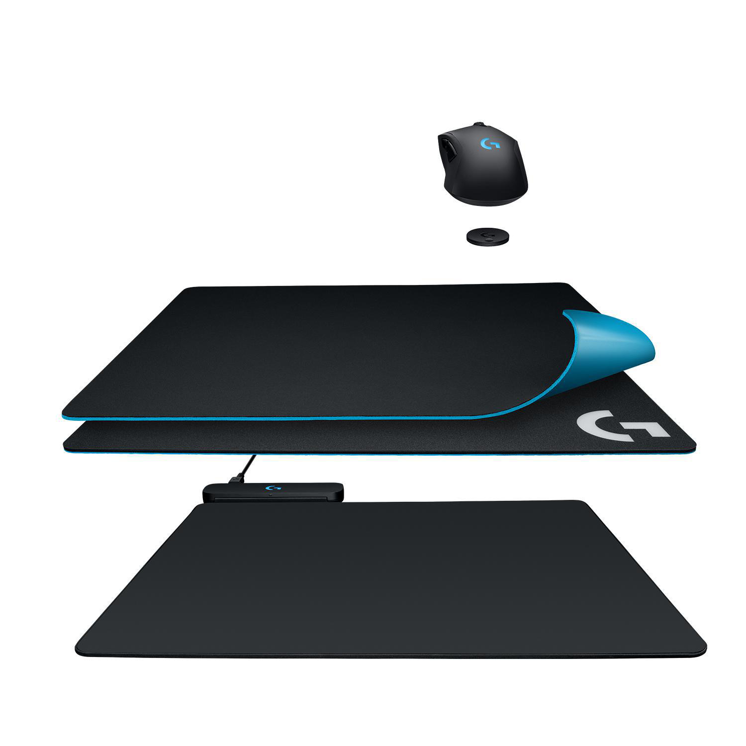 Ein Gaming-Maus- und Mauspad-Set mit getrennten Teilen.