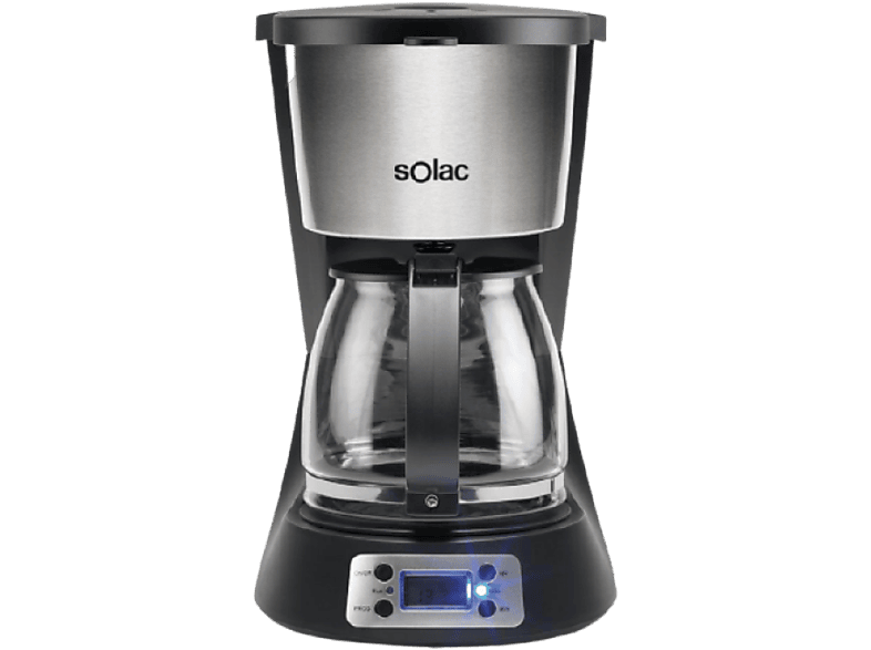 REACONDICIONADO Seminuevo Muy bueno Cafetera de goteo - Solac CF4031, Potencia 1000 W, 12 Tazas, Filtro extraíble, Negro