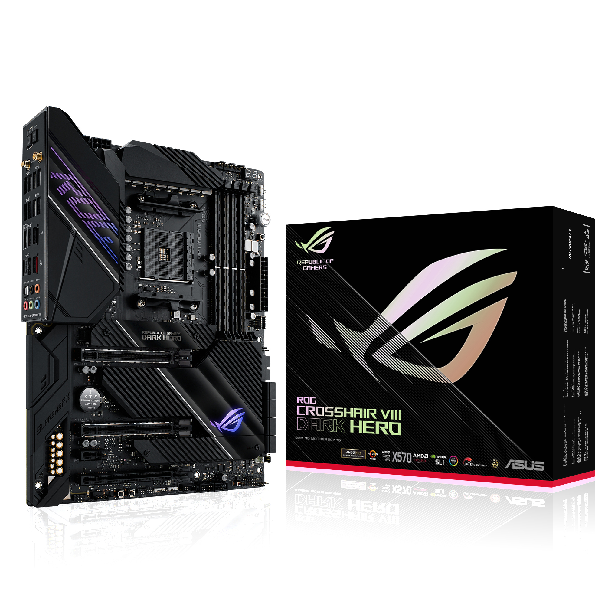 ASUS ROG Crosshair VIII Dark Hero Mainboard Schwarz