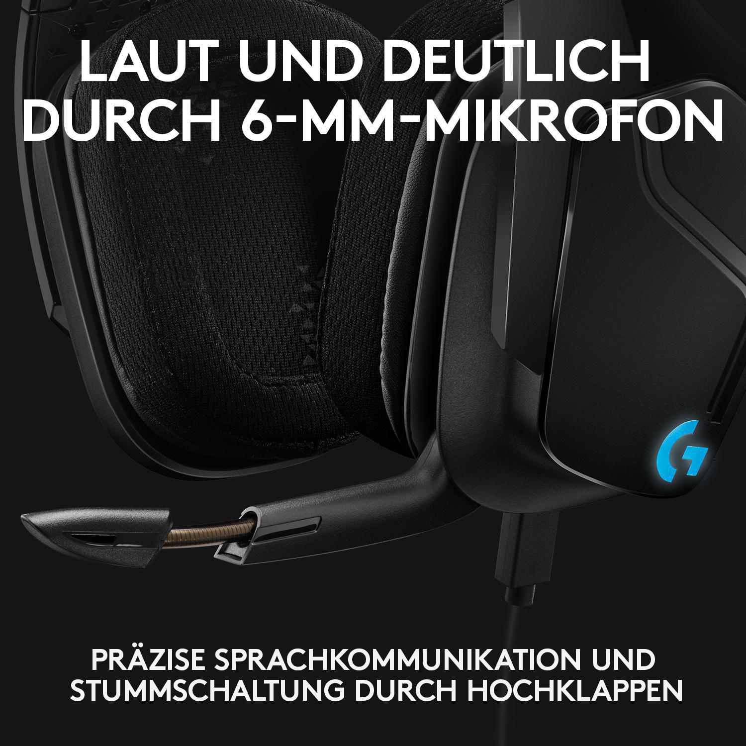 LOGITECH G635 LYGHTSYNC kabelgebunden, Over-ear Gaming Headset Schwarz