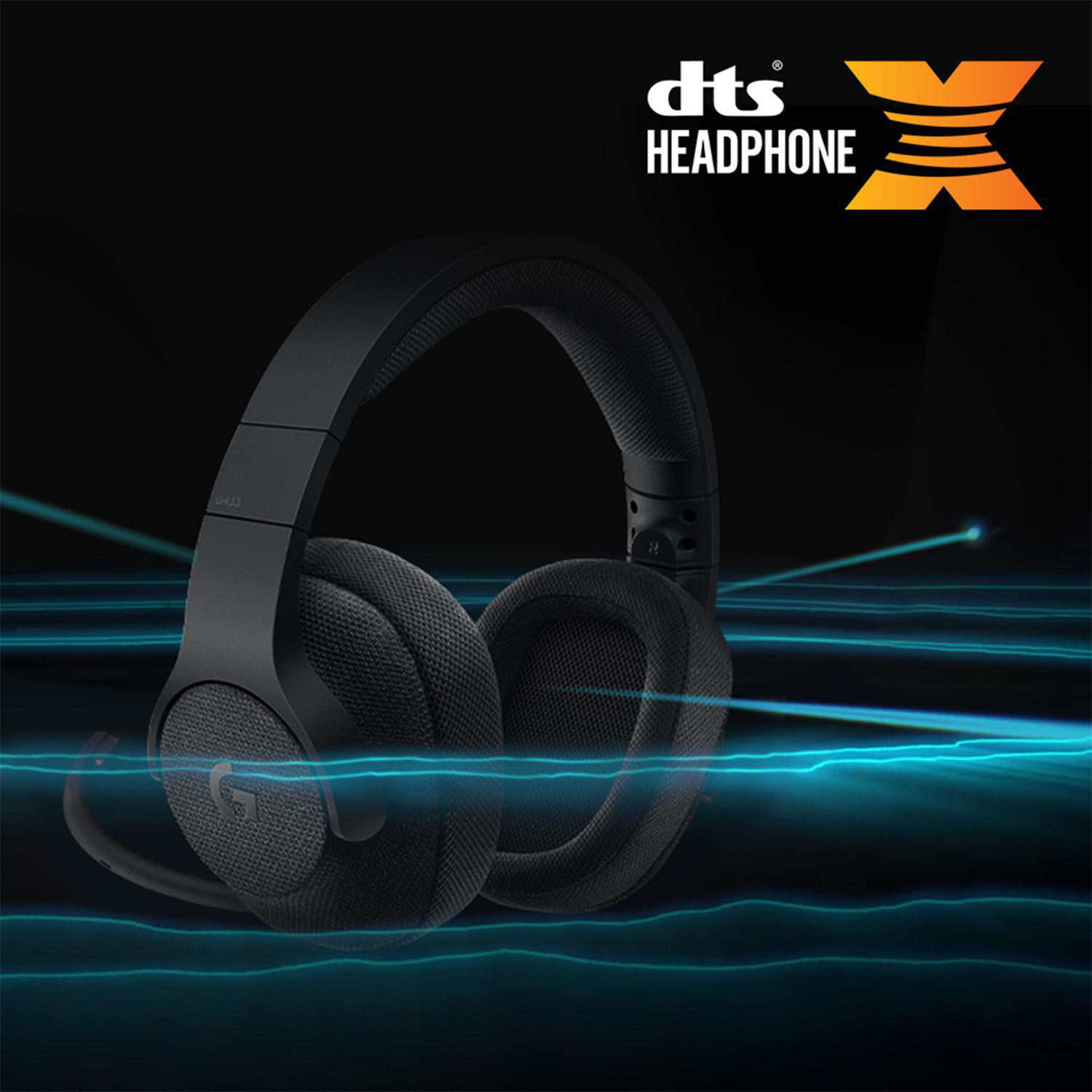 LOGITECH G433 Surround Gaming, Over-ear Headset Triple Black