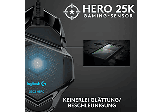 LOGITECH G502 HERO Gaming Maus, Schwarz