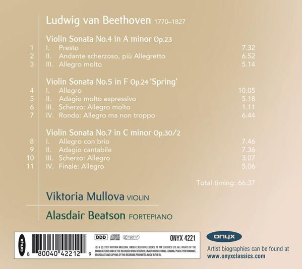 Notenblatt mit Text von Ludwig van Beethoven, Auflistung von Sätzen und Zeiten.